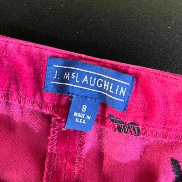 J. McLaughlin Women's Pink Embroidered Fox Corduroy Vintage Straight Jeans Sz 8 - Picture 4 of 8